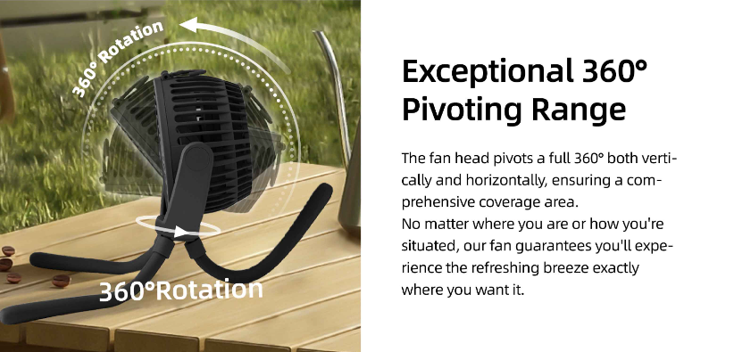 Flexible Tripod Clip pram Fan Rechargeable Portable Mini Usb Octopus Baby Stroller Fan Multi-function fan