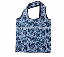 custome logo recycled imprinted polyester tote bag folding
