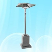 Commercial patio heater in silver hammered