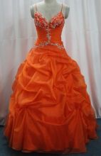 Fashion Ball Gown Floor Length Embroidery Spaghetti Straps Masquerade Prom Dresses