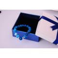 Bracelet d&#39;agate bleue avec perles semi-précieuses de pierres rondes 8MM