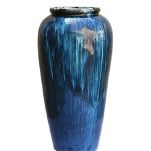 Blaue glasierte Keramik-Tontöpfe für Pflanzen