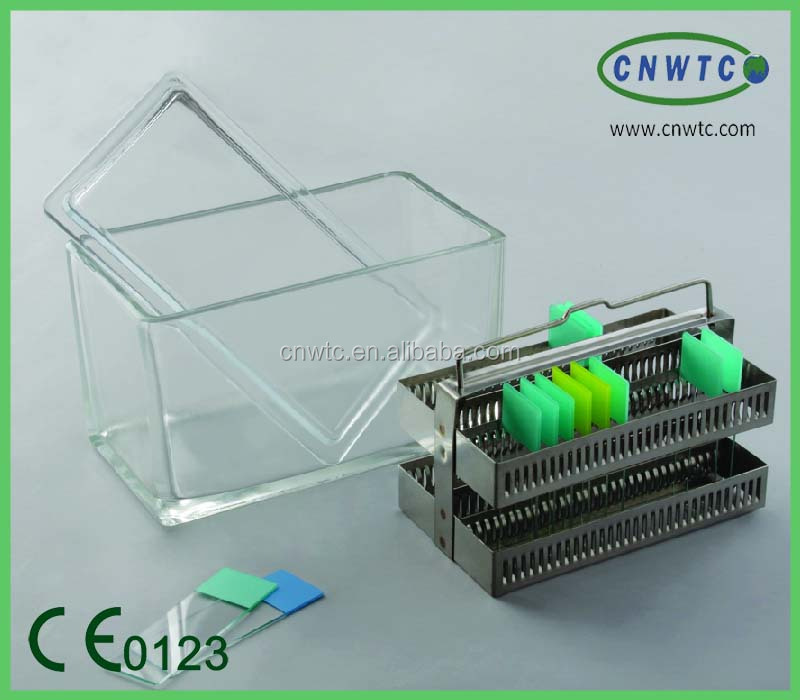 lab glass slide staining jar 30 place