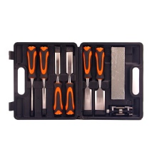 9 PC CRV Woodworking Carving Tools Chisel Set with Sharpener