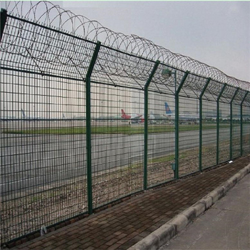 4.5mm/5mm Y shaped airport fence with razor barbed wire