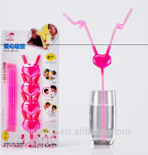novelty crazy straws flexible and straight heart drinking straws