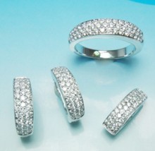 Sterling Silver Jewelry, Classic Crystal 925 Sterling Silver Jewelry Wholesale, Sterling Silver Jewelry Set Of Three PT90097