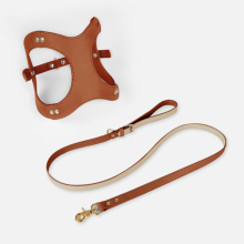 leather breathable front adjustable dog harness set