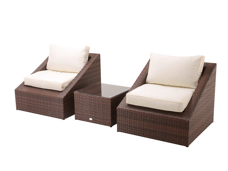 3pc steel rattan balcony sofa set