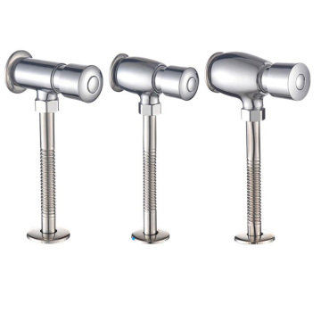 Wall-Mounted Toilet Urinal Flush Valve Hand Press Self Delay Closing Tap for Chrome Bathroom