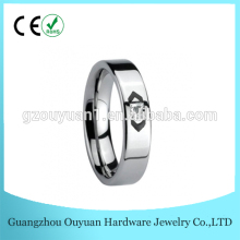 6MM Trendy Laser Silver Man Ring Jewelry Tungsten Carbide Ring Zircon Diamond Engagement Ring Customized
