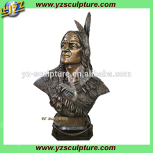 Indian casting copper bust man statue for home decoration