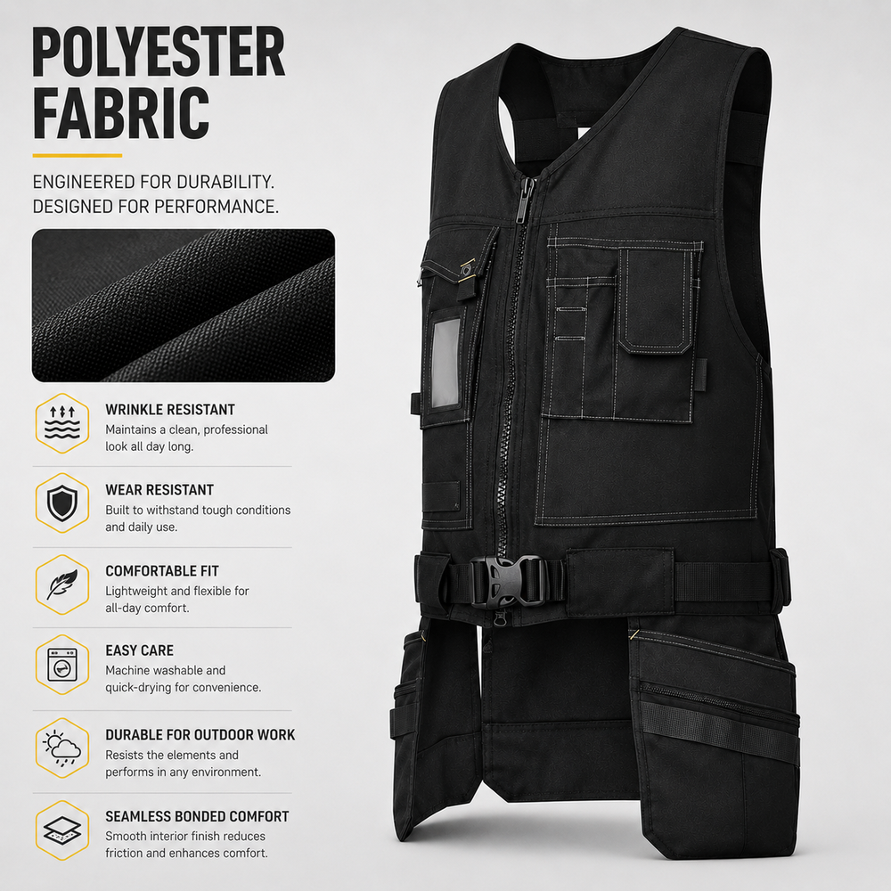 Регулируемый хлопковый сверхмощный универсальный рабочий жилет Adjustable Cotton Heavy Duty Multi Work Vest