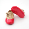Cherry Red Rivet Baby Girl Party Dress Shoes
