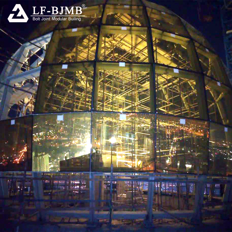 Prefabricated Steel Structure Space Frame Glass Roof Skylight Metal Mosque Domes