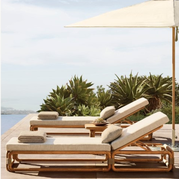 Modern Outdoor Teak Wood Side Table for Garden and Patio