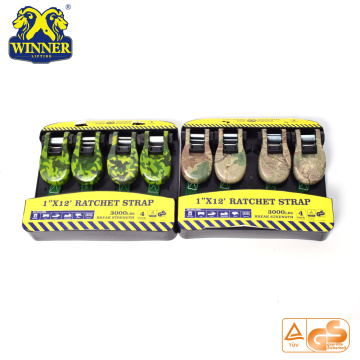 4PC 1 &quot;X12&quot; Camouflage Ratchet Ρυθμιζόμενες ταινίες φορτίου