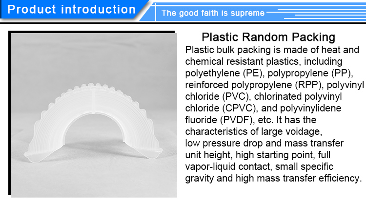 หอคอยสุ่มสารเคมีบรรจุ 25 มม. 38 มม. 50 มม. 76 มม. PP PE PVC CPVC พลาสติกแหวนอาน Intalox พลาสติก