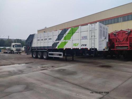 3 essieux semi-remorque mobile Garbage Collection Camion
