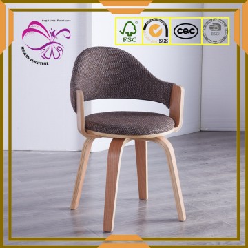 Bendwood fabric dining Chair 360 gree rotation