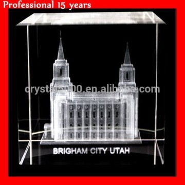 LDS Brigham City Utah Temple Crystal Cube