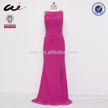 simple long prom dress in plum