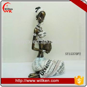 Resin African lady table decoration hotel decor
