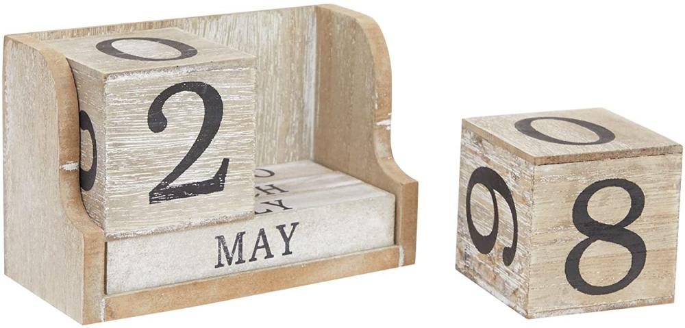 Drewniane wieczne bloki kalendarza biurka