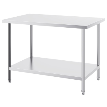 stainless steel work table with over shelf