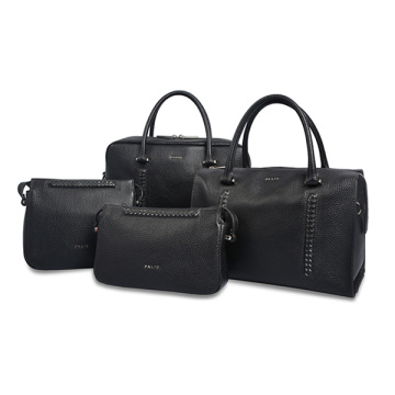 Sac fourreau moyen en cuir Sac Boston Sac cartable noir