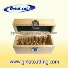 20 pcs HSS end mill set in wooden box