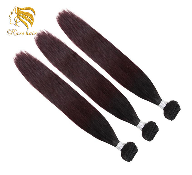 Wholesale Hair Bundles Mocha Brazil Ombre Color 99J Hair Weave Virgin Straight 3 Bundles