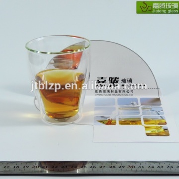 clear double wall glass tea cup