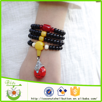 108pcs coconut shell beaded red pendant Tibetan malas prayer beads