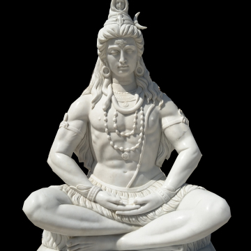 Outdoor Decoration Cheapest White Marble Carving Lord Shiva Statue