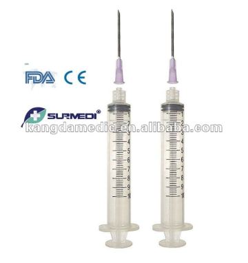 Sterile hypodermic syringes for single use