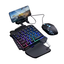 RGB Backlit 35 Key Mini Gaming Keyboard with Ergonomic Design and One-Handed Wrist Rest