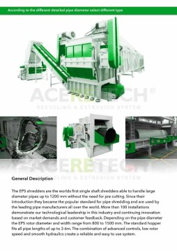 EPS Shredder/Granulator for HDPE Profiles