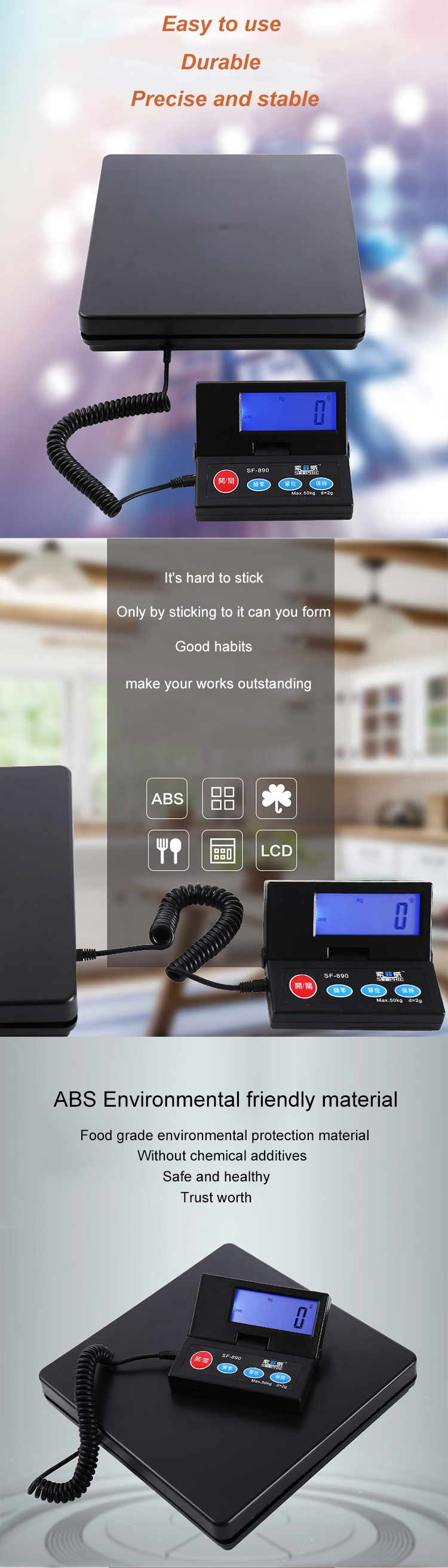 sf890 Electronic parcel scale postal shipping scale 50kg