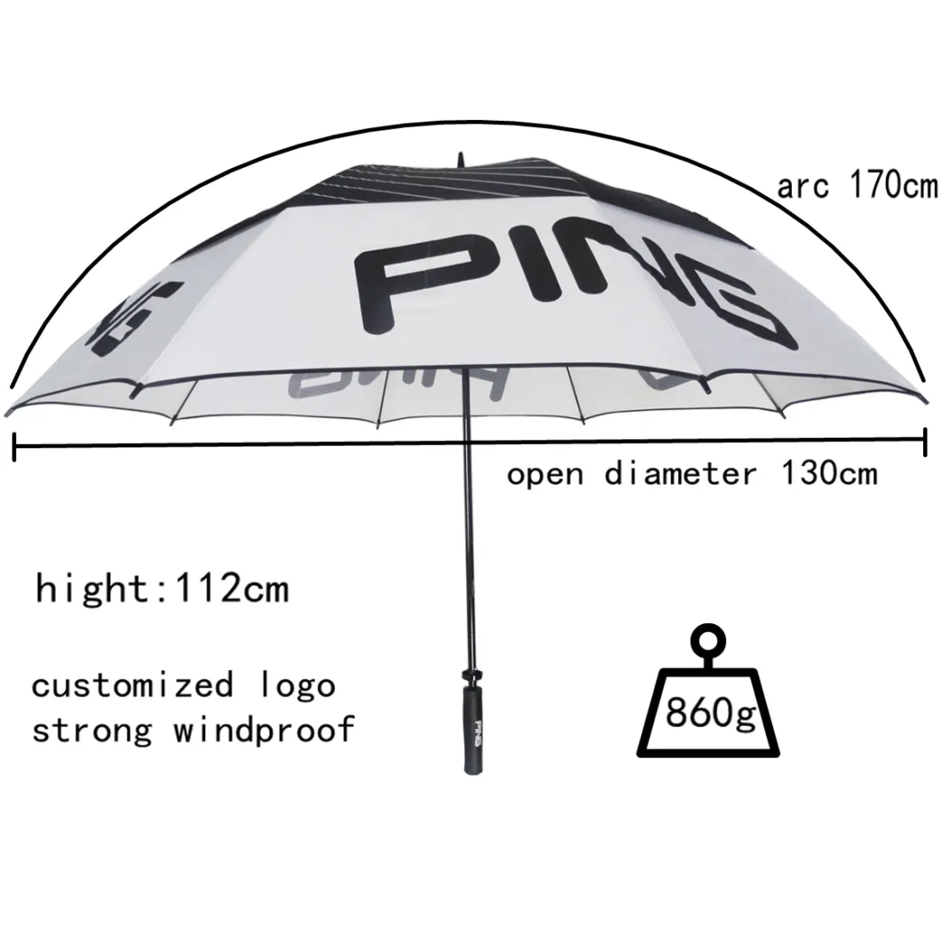 Customized Logo Outdoor Umbrella Straight Handle Golf Umbrella