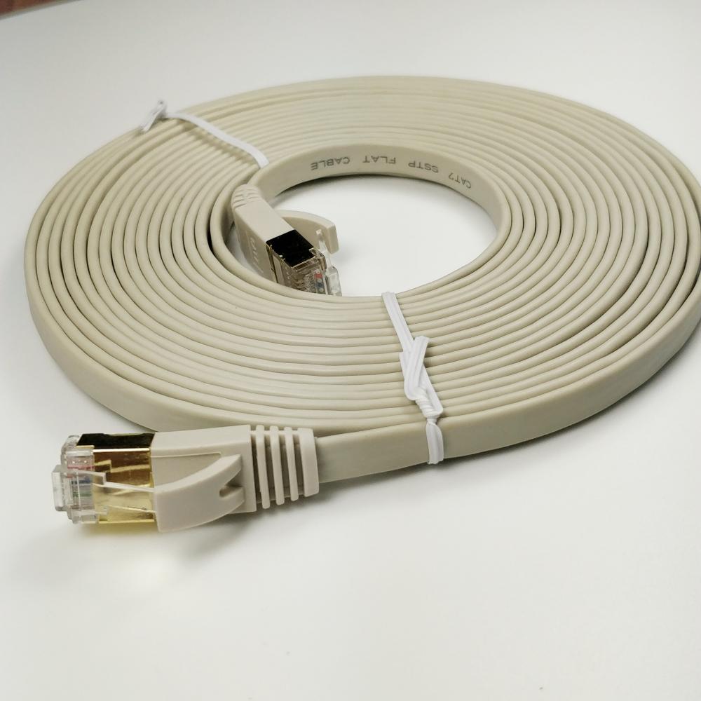 Cat7 Cat6A Flat Ethernet Patch Cord Cable