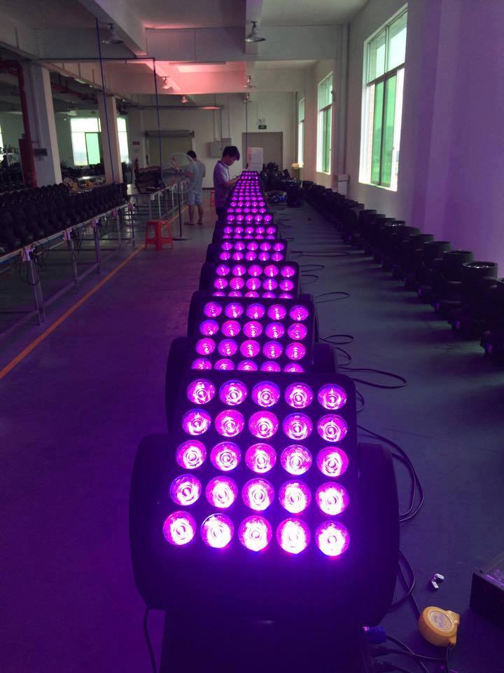 5x5 매트릭스 25x12w RGBW LED 픽셀 움직이는 헤드