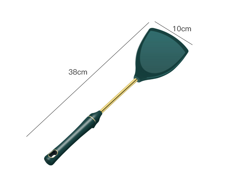 Stainless Steel Silicone Kitchen Utensils of High Temperature Resistant Spatula Non-stick Silicone Spatula