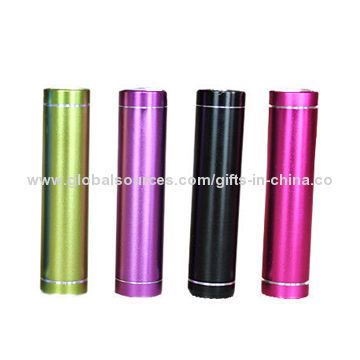 2600mAh Mini Cylindrical Design Power Bank for iPhone 5/5s, Samsung S3/S4, Eight Colors for Choose