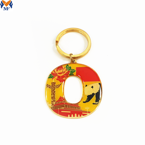 Metal Custom Colored Enamel Keychain med epoxi