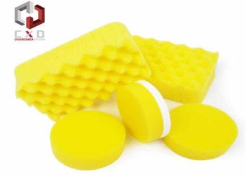Yellow Wave Shaped Car Washing Sponge , Car Cleaning Sponge