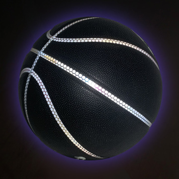 Luminous holographic glowing reflective basketball