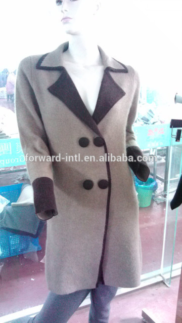 elegant women long winter double knitted cashmere overcoat cashmere garment