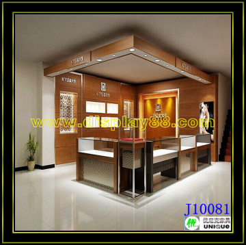 High End Jewelry Shop Decoration Wooden Jewelry Mall Kiosk Design (C10118)