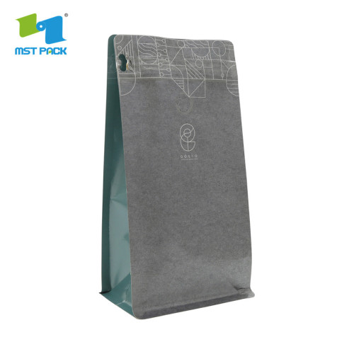 block bottom kraft paper bag with round bottom